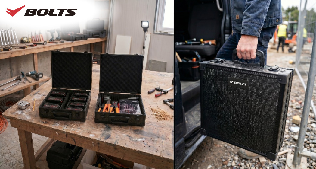 「BOLTS　バッテリー用収納ケース」を販売