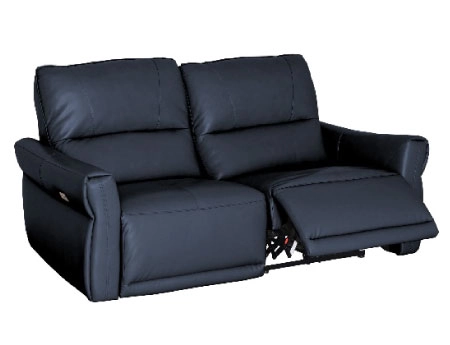 壁付けできる電動ソファ　チェルシー　2人掛け　ネイビー