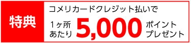 1ヵ所あたり5,000ポイントプレゼント