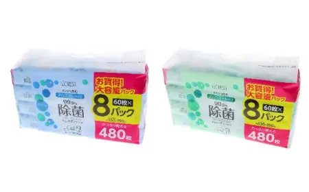 L'CREST ウェットティッシュ シールタイプ 60枚×8個入り
