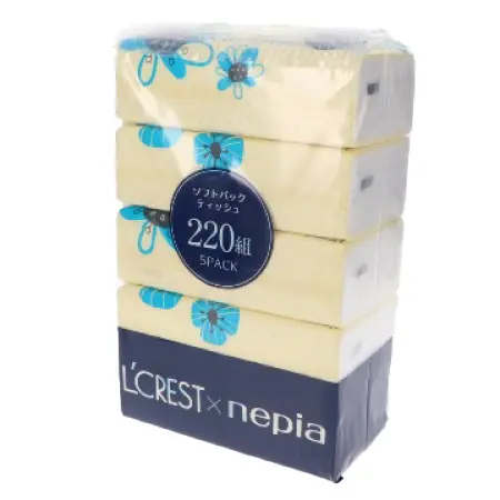 L'CREST×nepia ソフトパックティッシュ 220組×5個入り