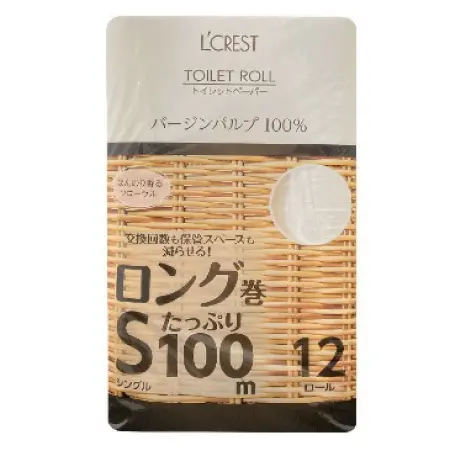 L'CREST トイレットロール ロング巻 シングル 12ロール入り